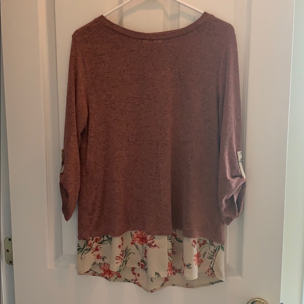 Montreal Layered Hem Floral Dark Rose